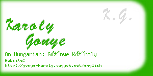 karoly gonye business card